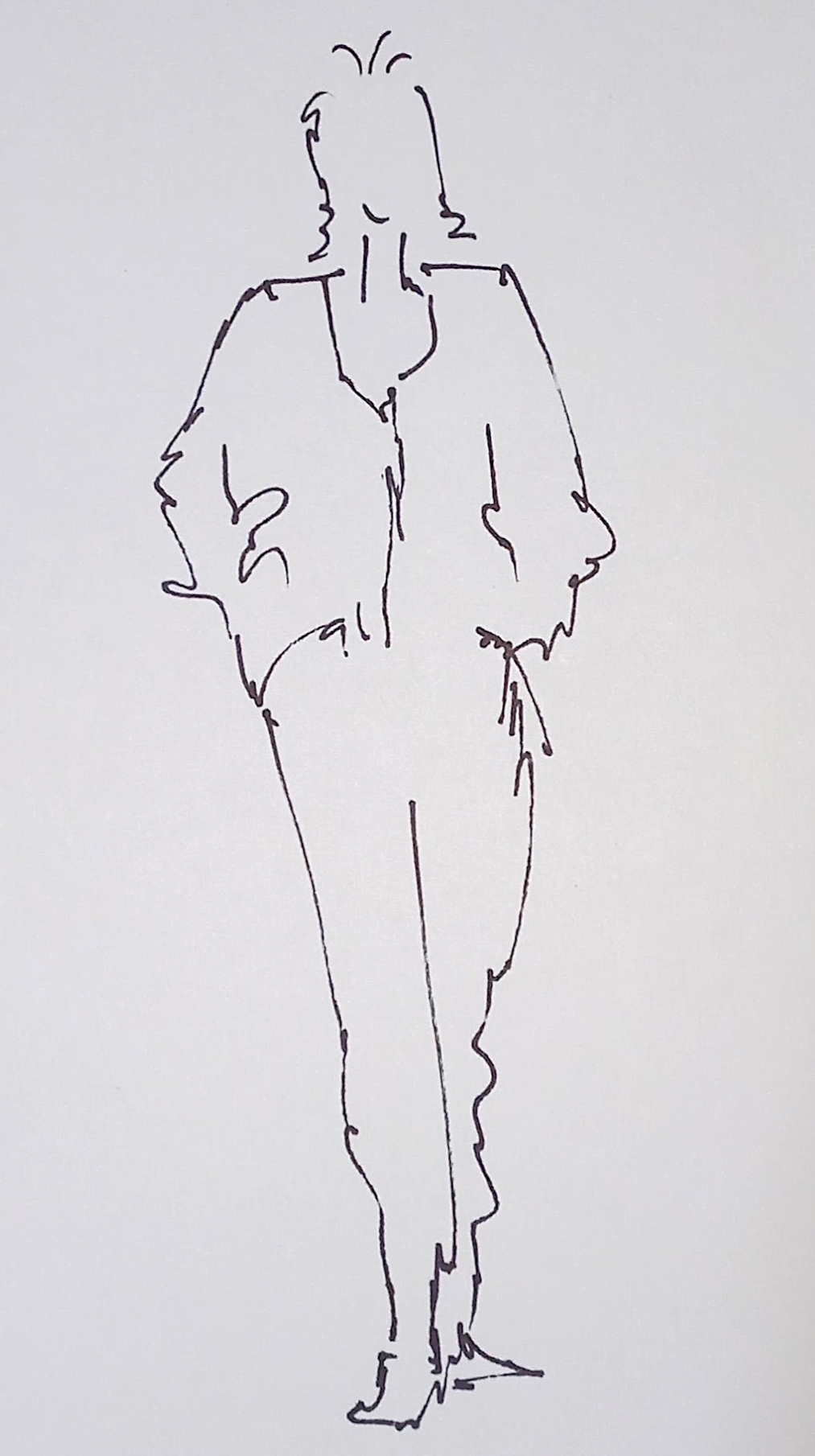 A hand-drawn sketch of Krishna